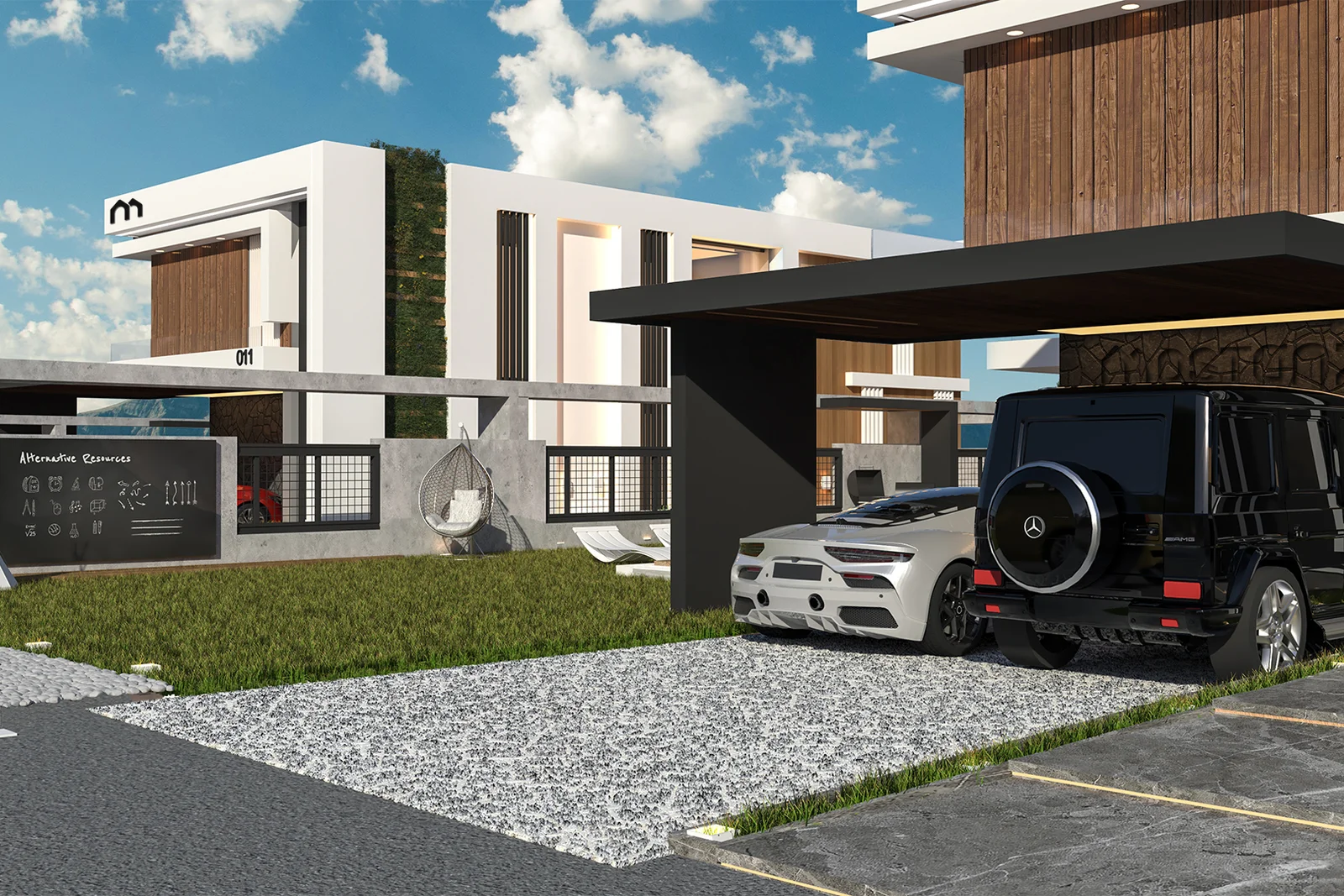 Villa Mostanza · garaj ve araçlar